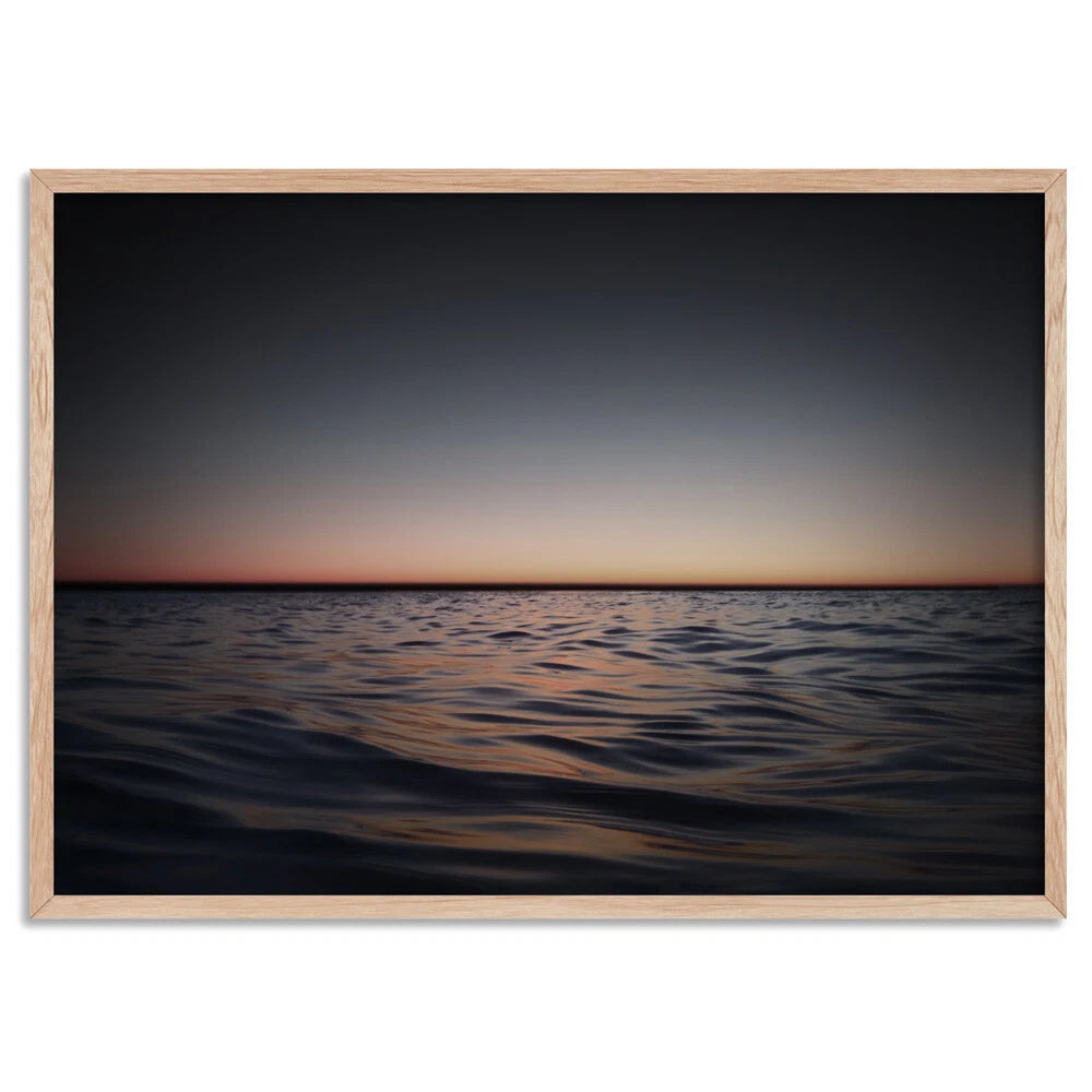 Dramatic Dark Ocean Waves Canvas Wall Art – birch floating frame