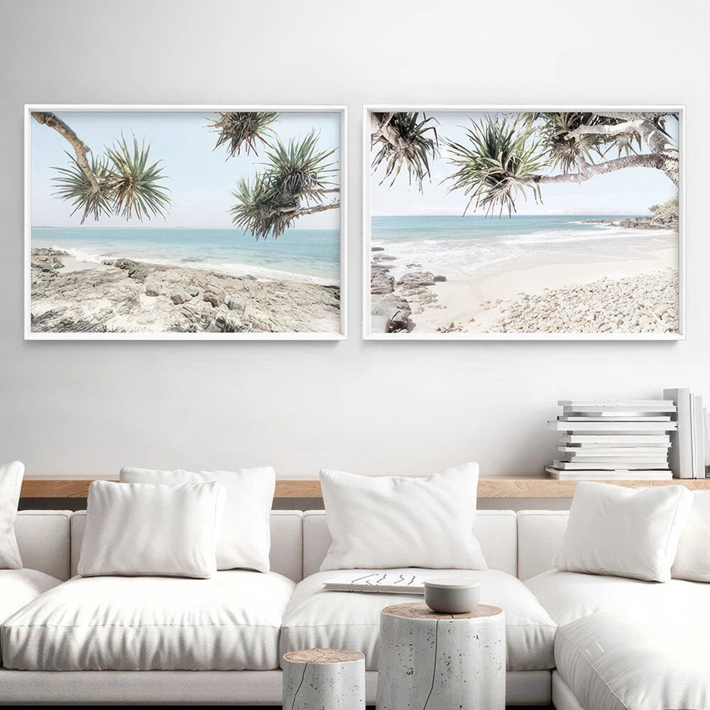 Noosa Beach Ocean Horizon Canvas Wall Art – gallery wall lifestyle