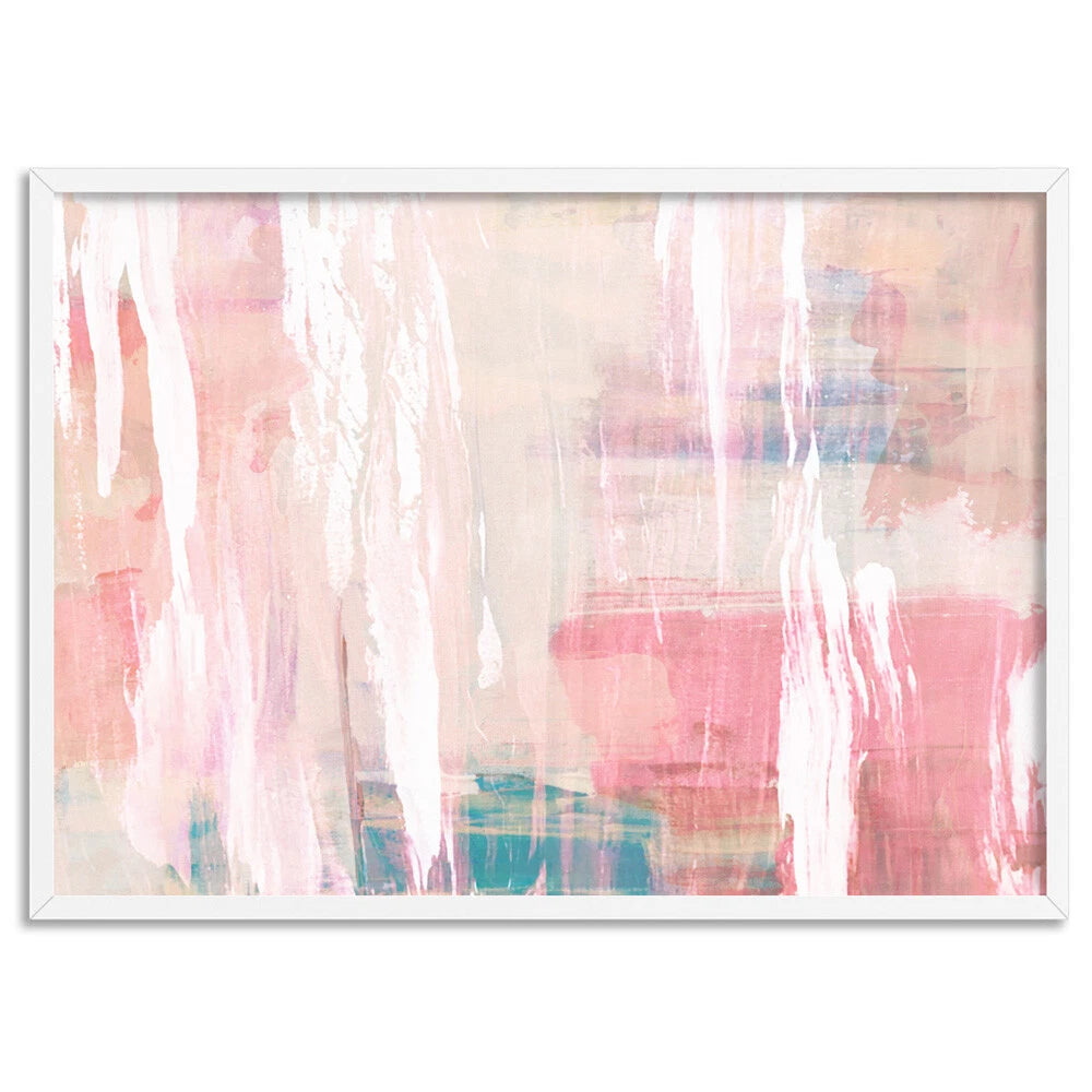 Pastel Blush Distressed Abstract Canvas Wall Art – artwork