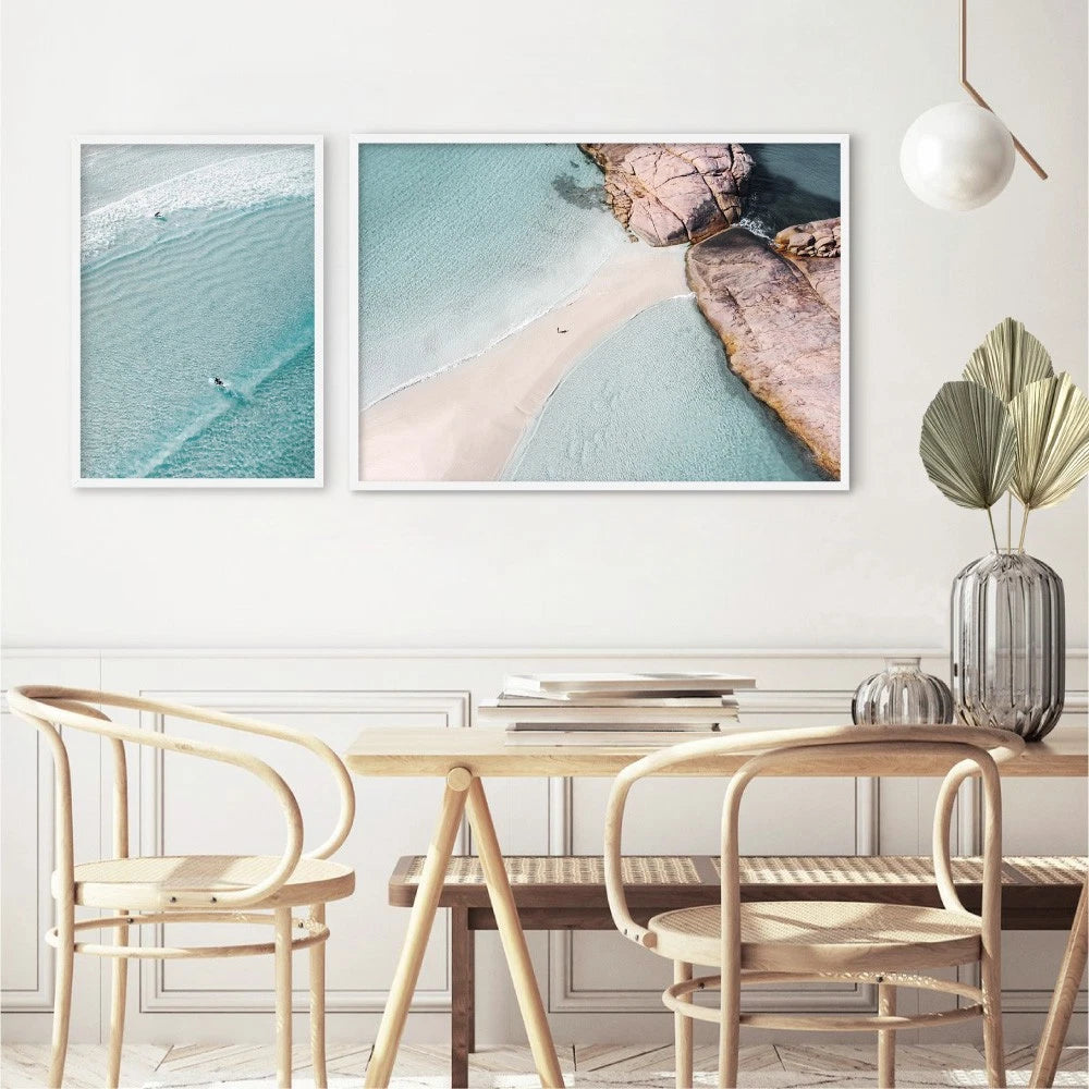 Wylie Bay Esperance Aerial Canvas Wall Art – gallery wall lifestyle