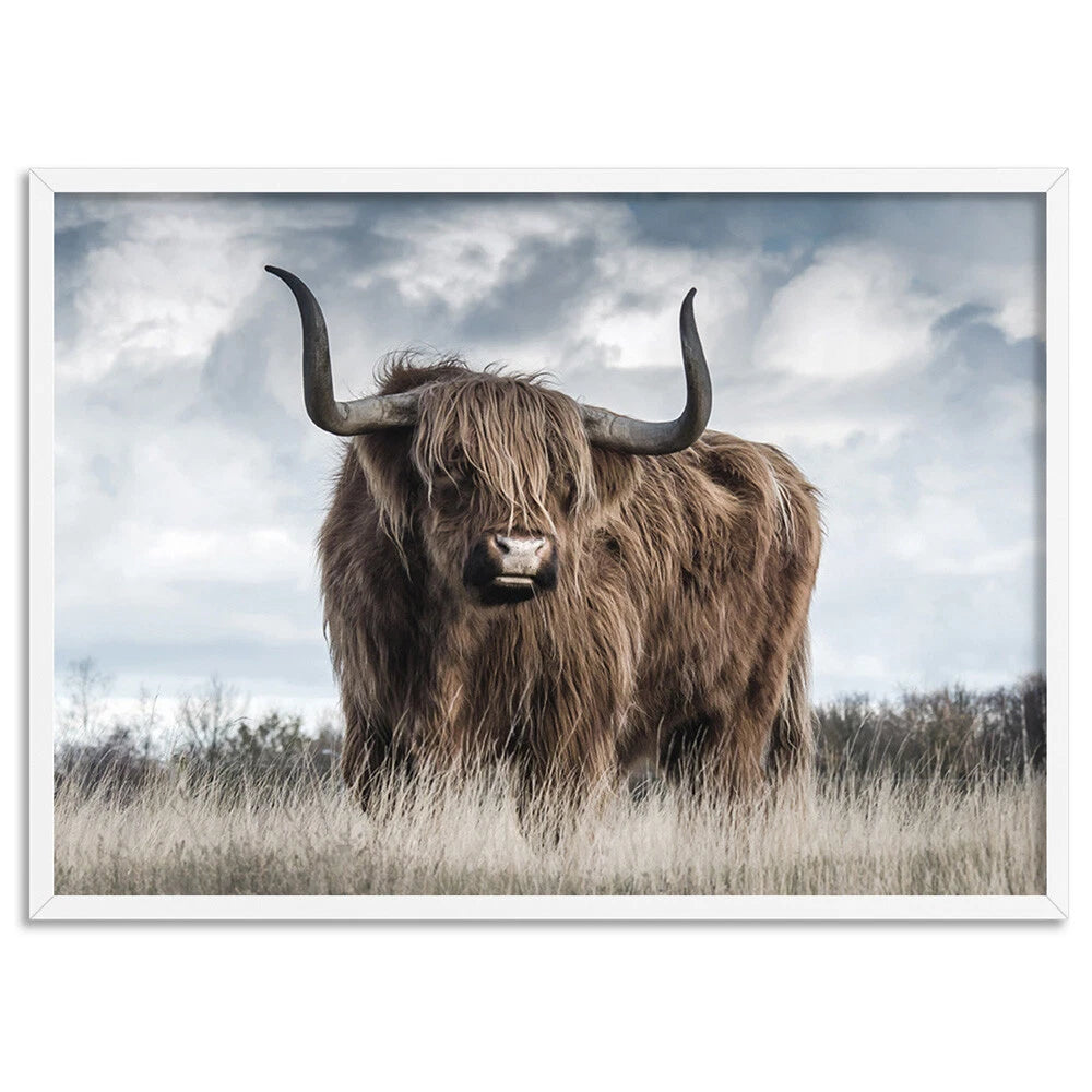 Highland Cow Meadow Canvas Wall Art – artwork