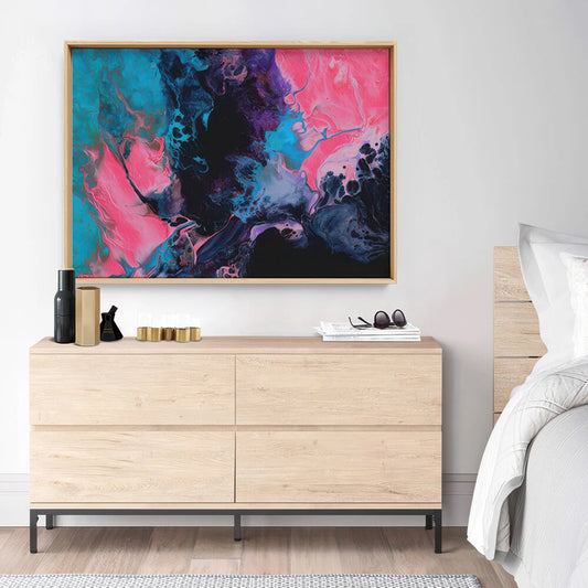 Contemporary Abstract Painting Canvas Wall Art – bedroom lifestyle