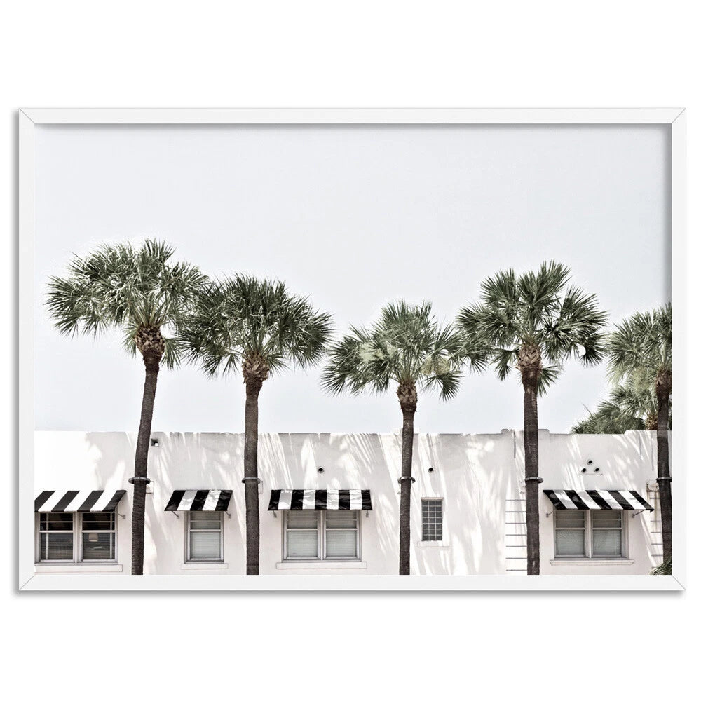 Miami Palm Boulevard Coastal Canvas Wall Art – artwork