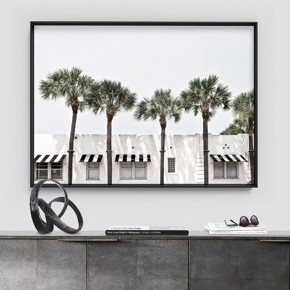 Miami Palm Boulevard Coastal Canvas Wall Art – gallery wall lifestyle