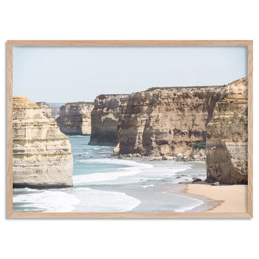 Twelve Apostles Great Ocean Road Canvas Wall Art – birch floating frame