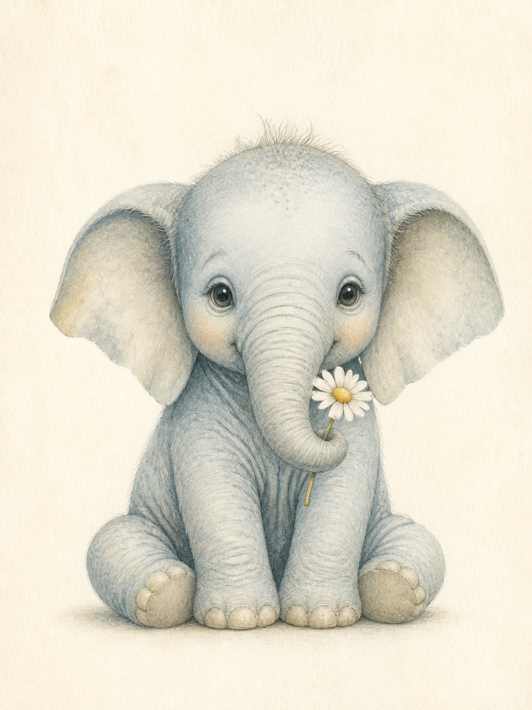 Baby Elephant Nursery Stretched Canvas Wall Art – printed artwork featured image