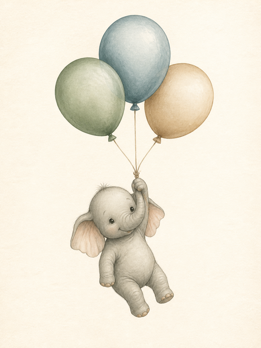 Balloon Adventure Nursery Stretched Canvas Wall Art – printed artwork featured image