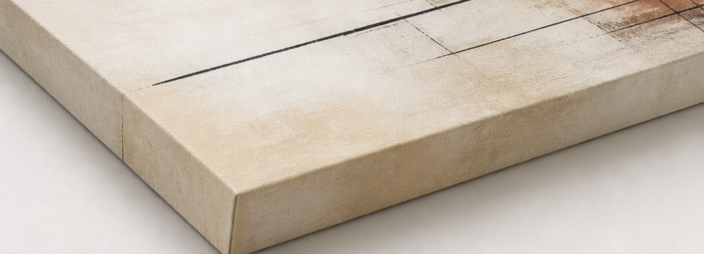 Calm Intersection Minimalist Stretched Canvas printed canvas texture and wrapped edge detail
