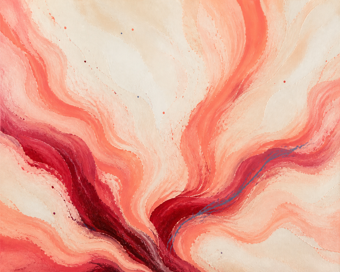 Coral Current coral abstract wall art, landscape orientation