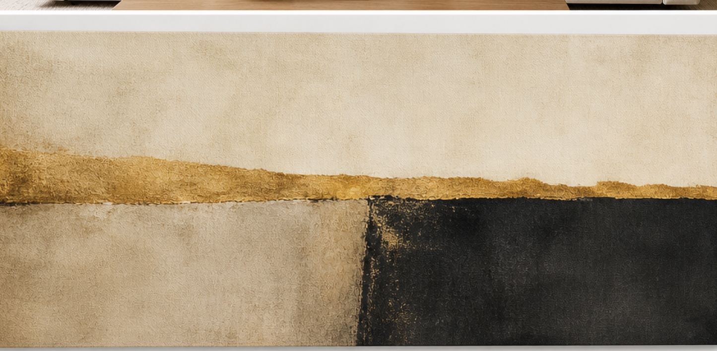 Golden Divide Abstract Stretched Canvas minimalist artwork – full landscape design