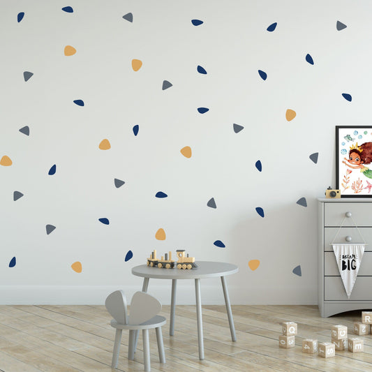 Multi-Color Circular and Triangle Dots Wall Decal Set - BR013