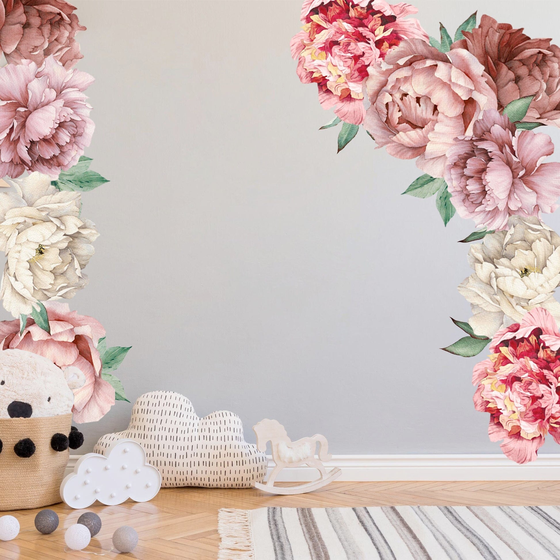 Classic Pink&Purple Peonies Wall Decal - BR031