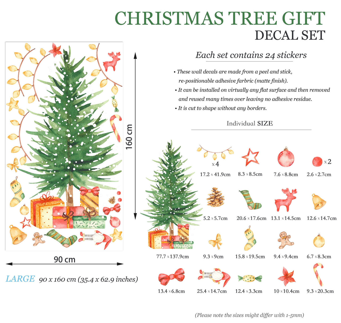 Christmas Tree and Fireplace Wall Decal - BR022
