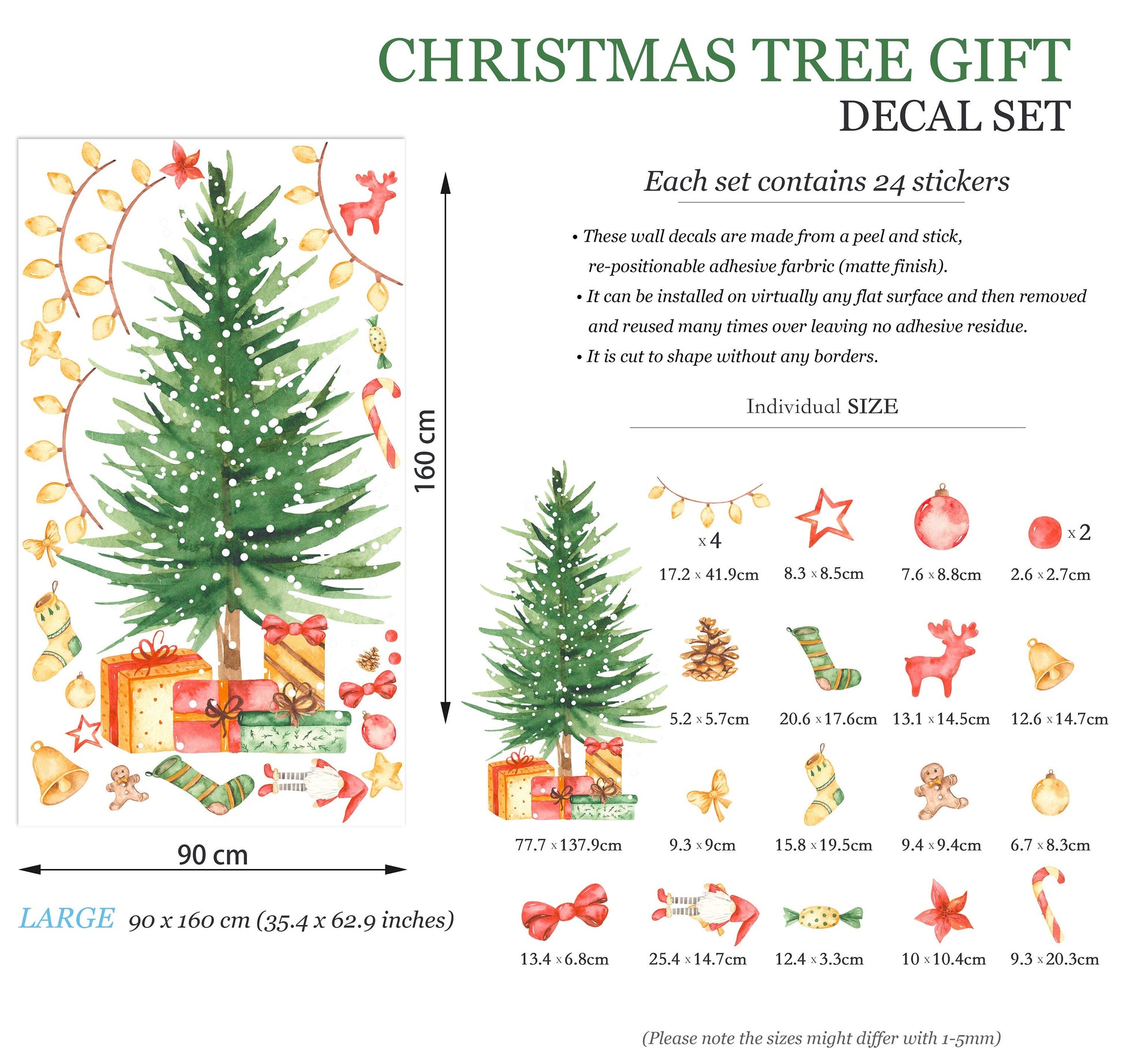 Christmas Tree and Fireplace Wall Decal - BR022
