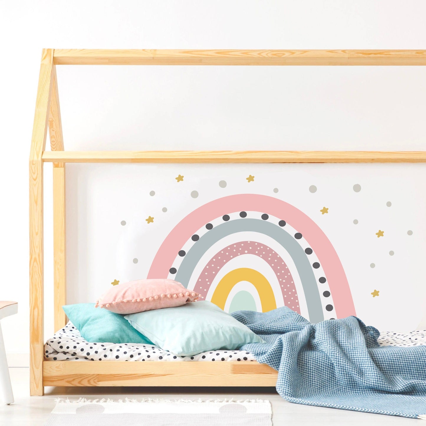 Colorful Rainbow Polka Dots Wall Decal - Girls' Room Decor - BR027