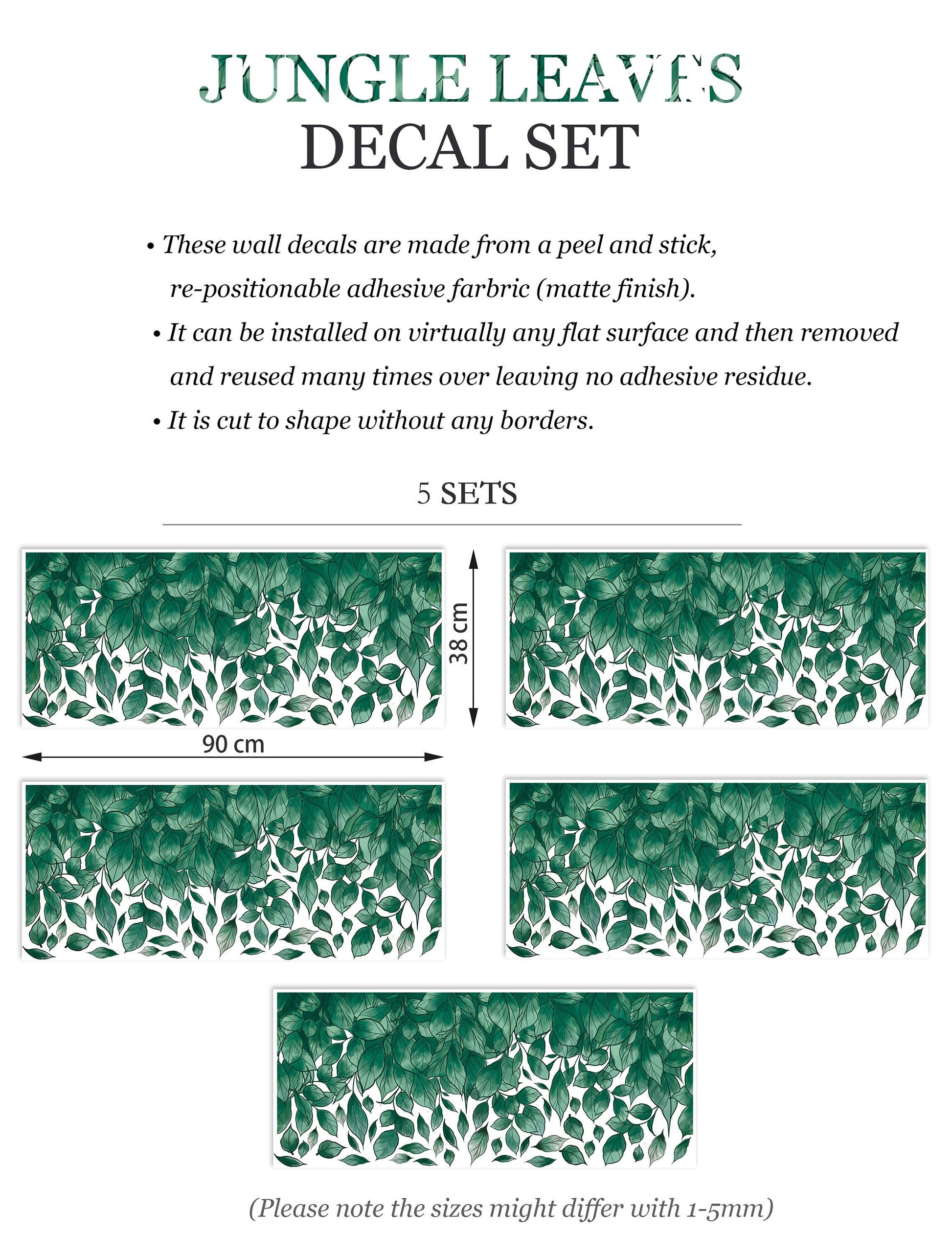 Greenery Jungle Leaves Wall Decal - BR040