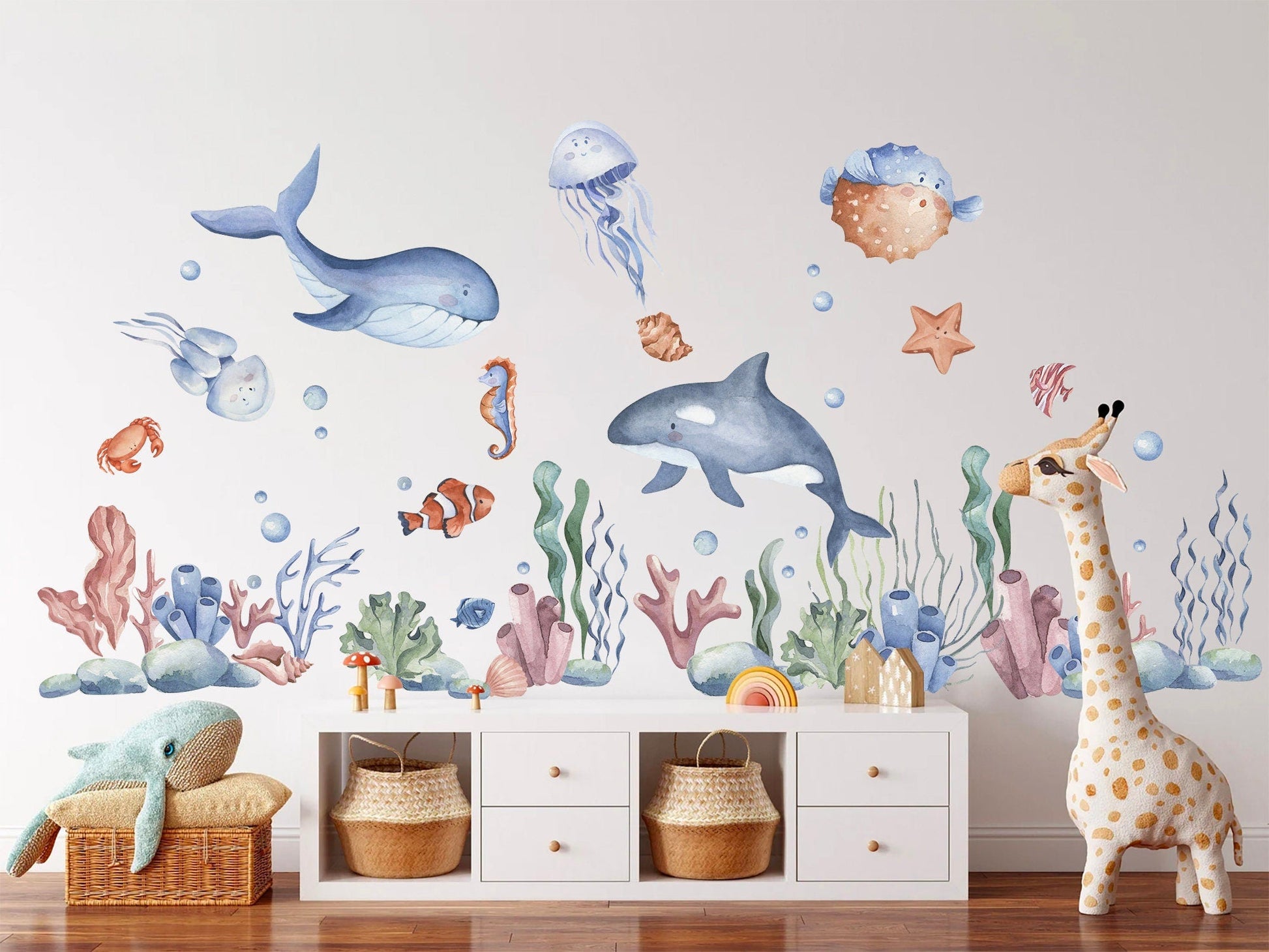 Undersea Adventure - Marine Babies Wall Decal - Removable Peel and Stick - BR135