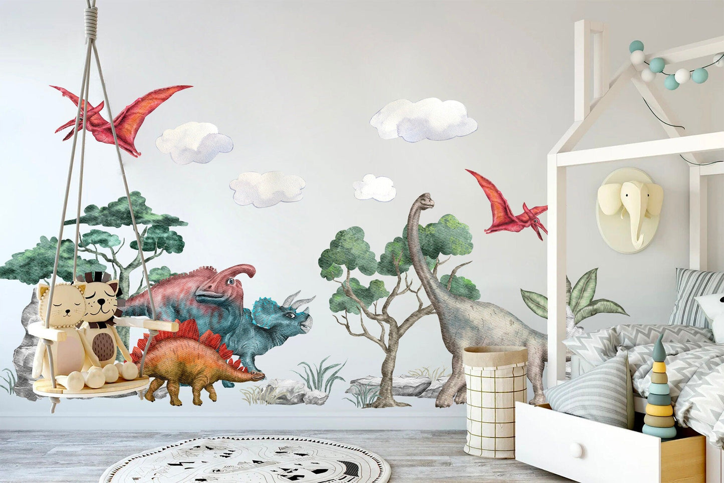 Prehistoric Stegosaurus Brachiosaurus Triceratops Dinos Wall Decal - BR153