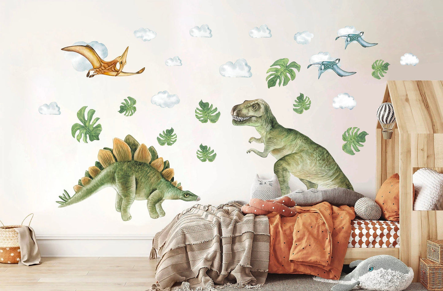 DINO Prehistoric Dinosaurs Adventures Wall Decal - Boy's Room Gift - BR165