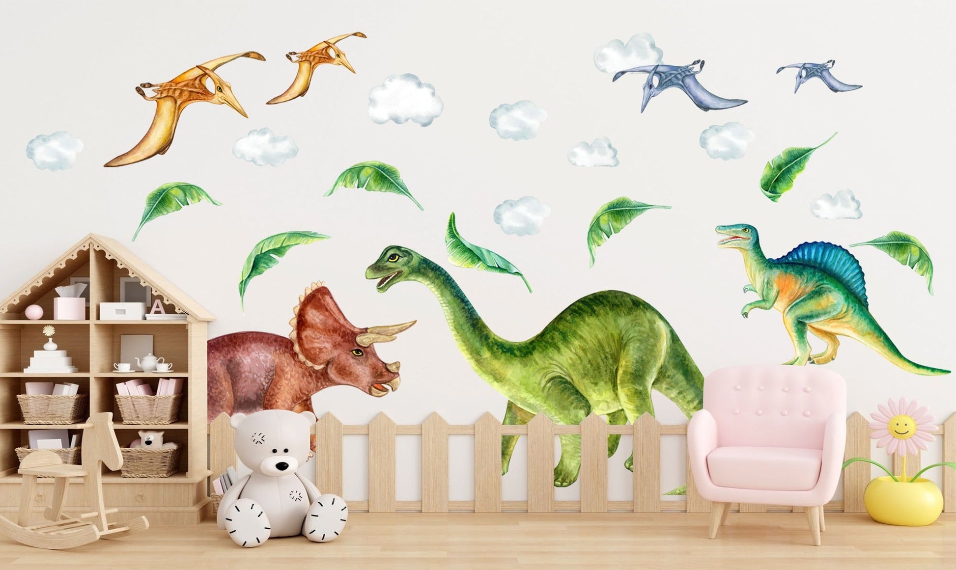 Prehistoric Dinosaurs Removable Wall Decal - Peel and Stick - BR176