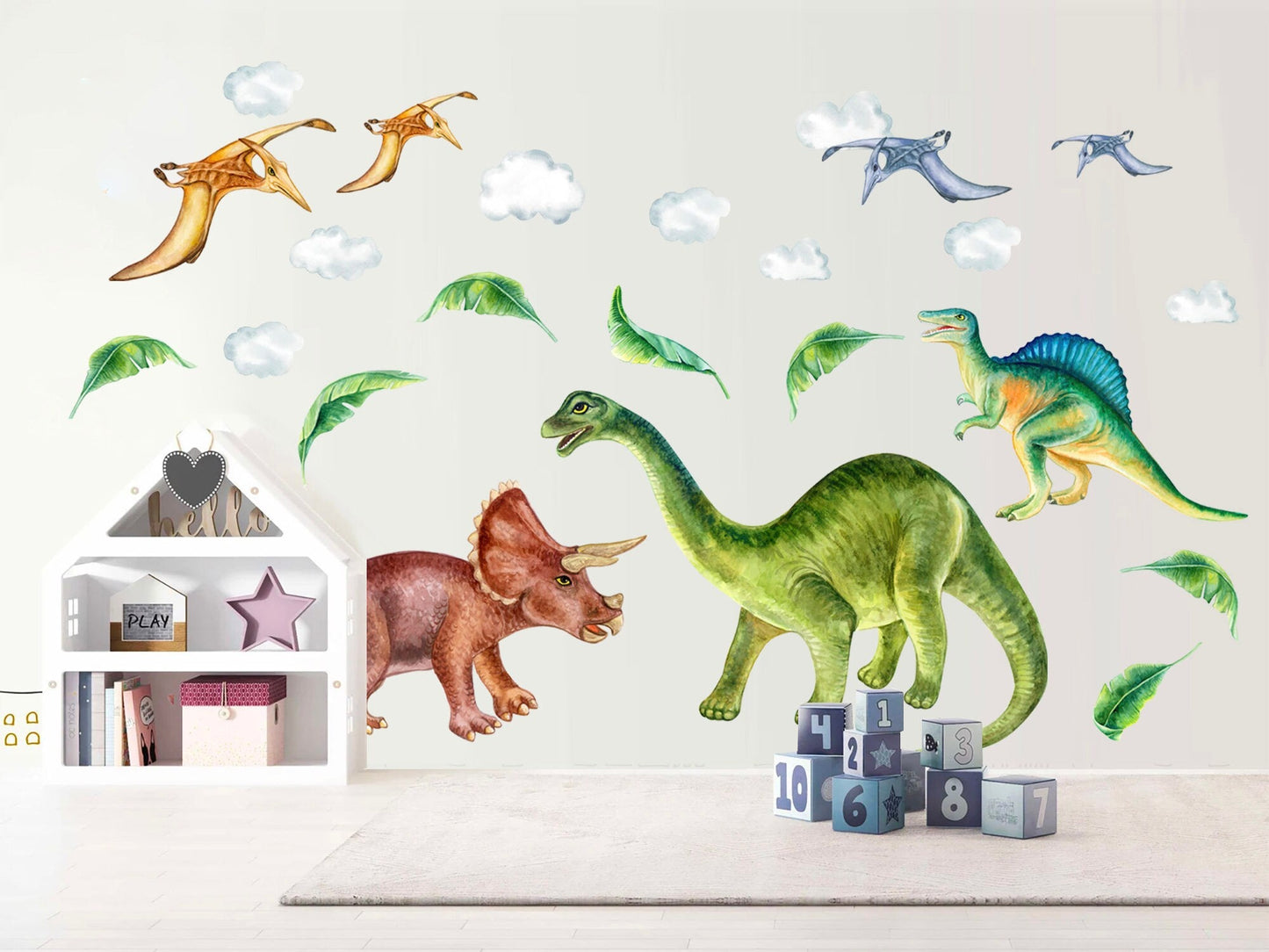Prehistoric Dinosaurs Removable Wall Decal - Peel and Stick - BR176