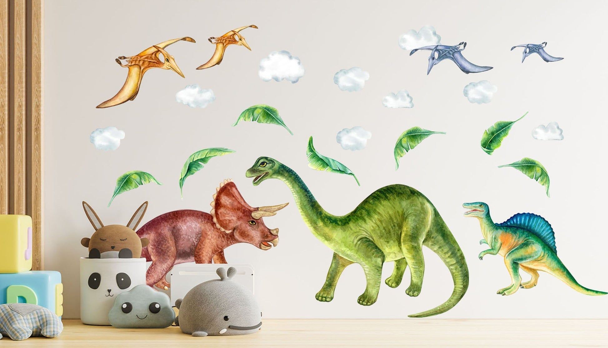 Prehistoric Dinosaurs Removable Wall Decal - Peel and Stick - BR176