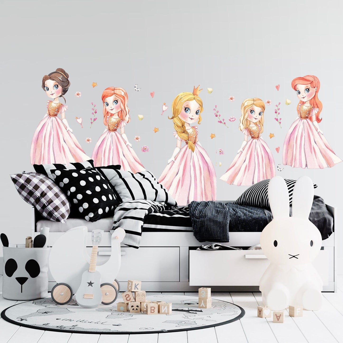 Shimmering Princesses Wall Decal - Girls' Room Decor - BR182