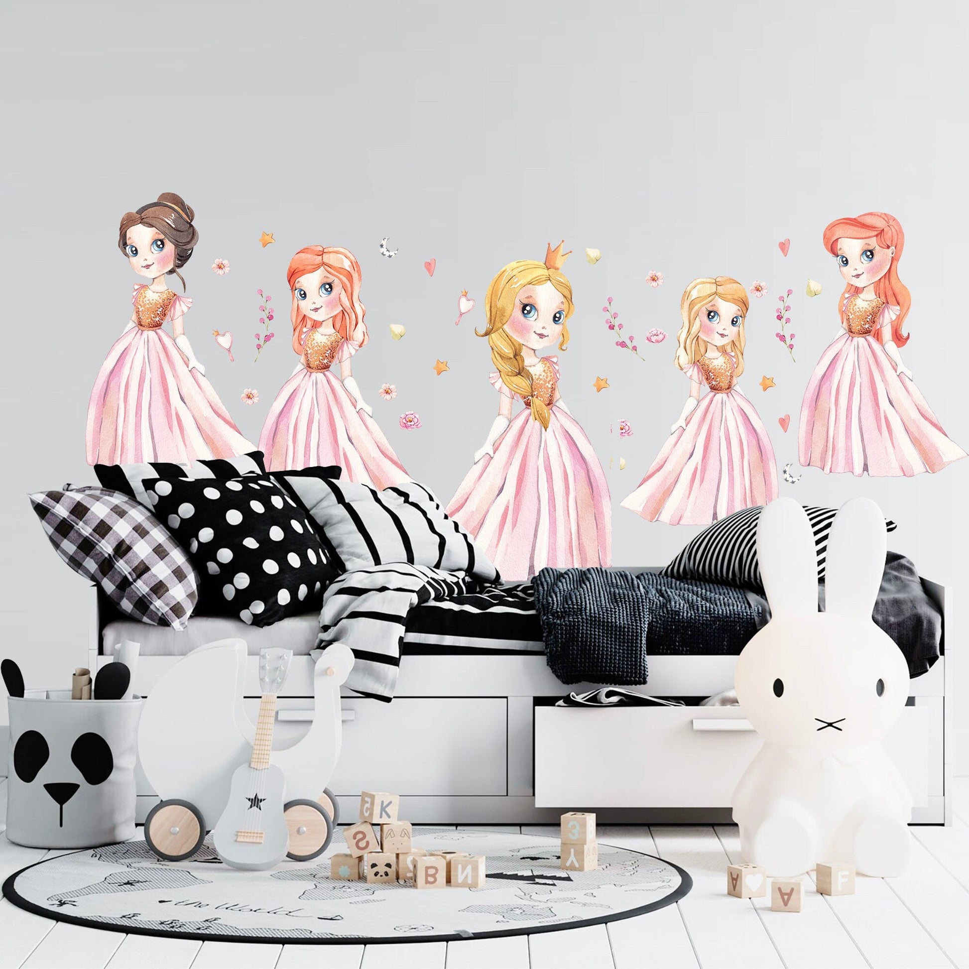 Shimmering Princesses Wall Decal - Girls' Room Decor - BR182