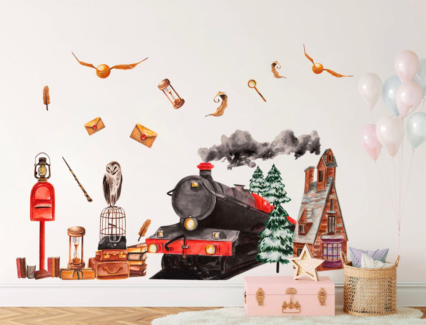 Enchanted Magical Express Train Wall Decal - Removable Peel and Stick