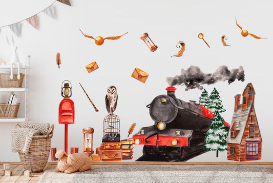 Enchanted Magical Express Train Wall Decal - Removable Peel and Stick