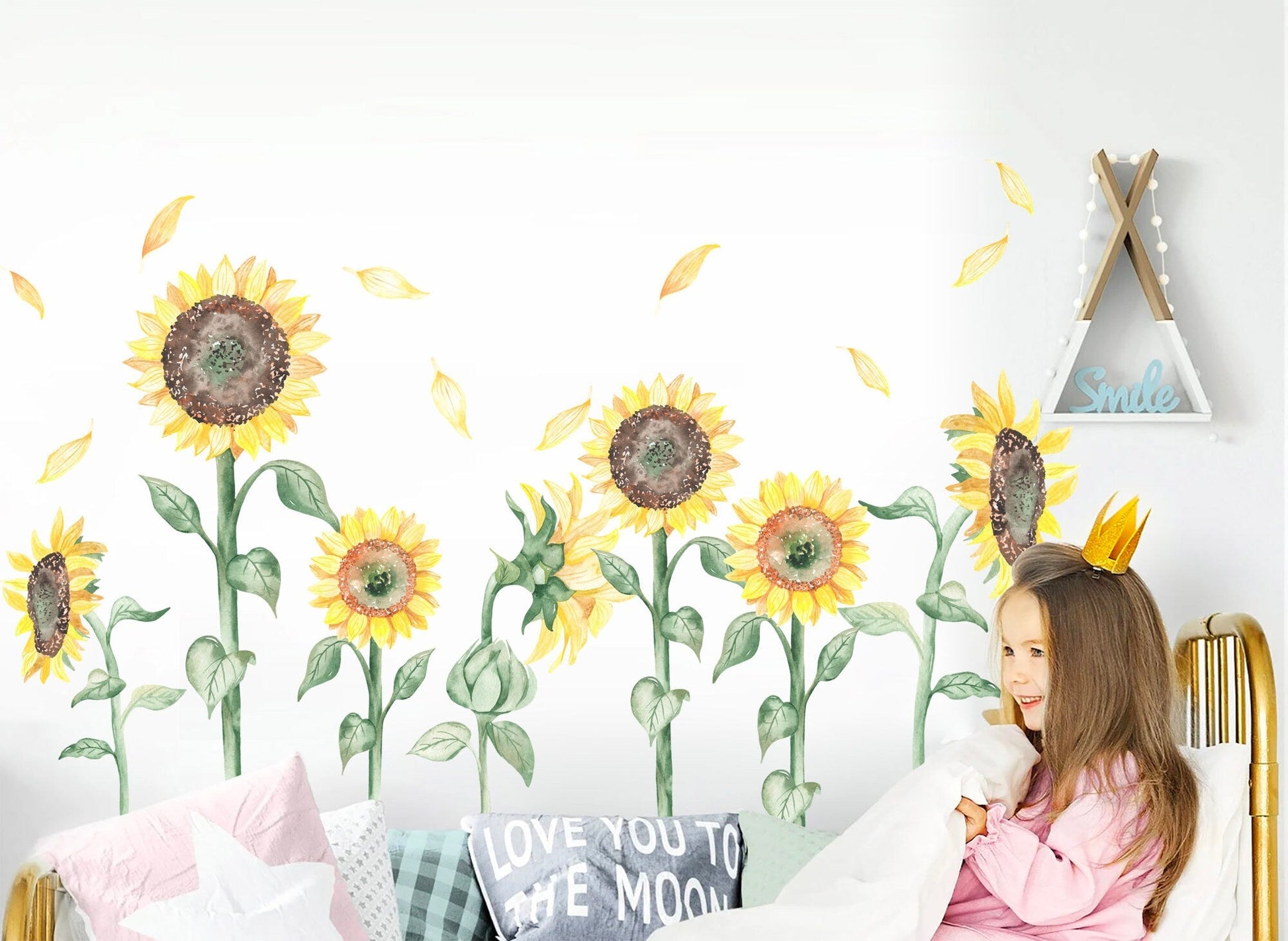 Watercolor Sunflower Peel and Stick Wall Decals - BR256