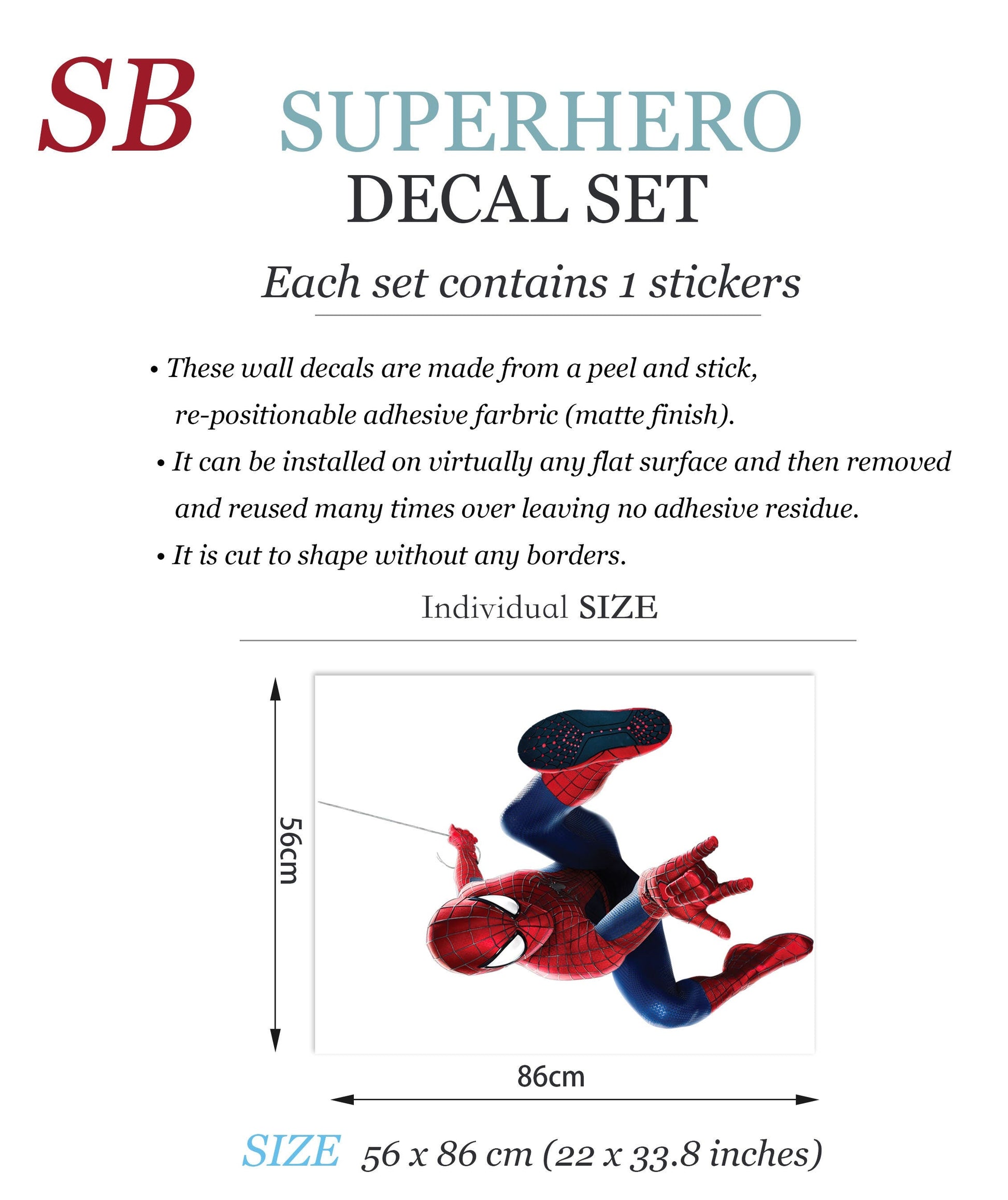 Spider-Man Wall Flip Jumping Wall Decal - Boy's Bedroom Decor