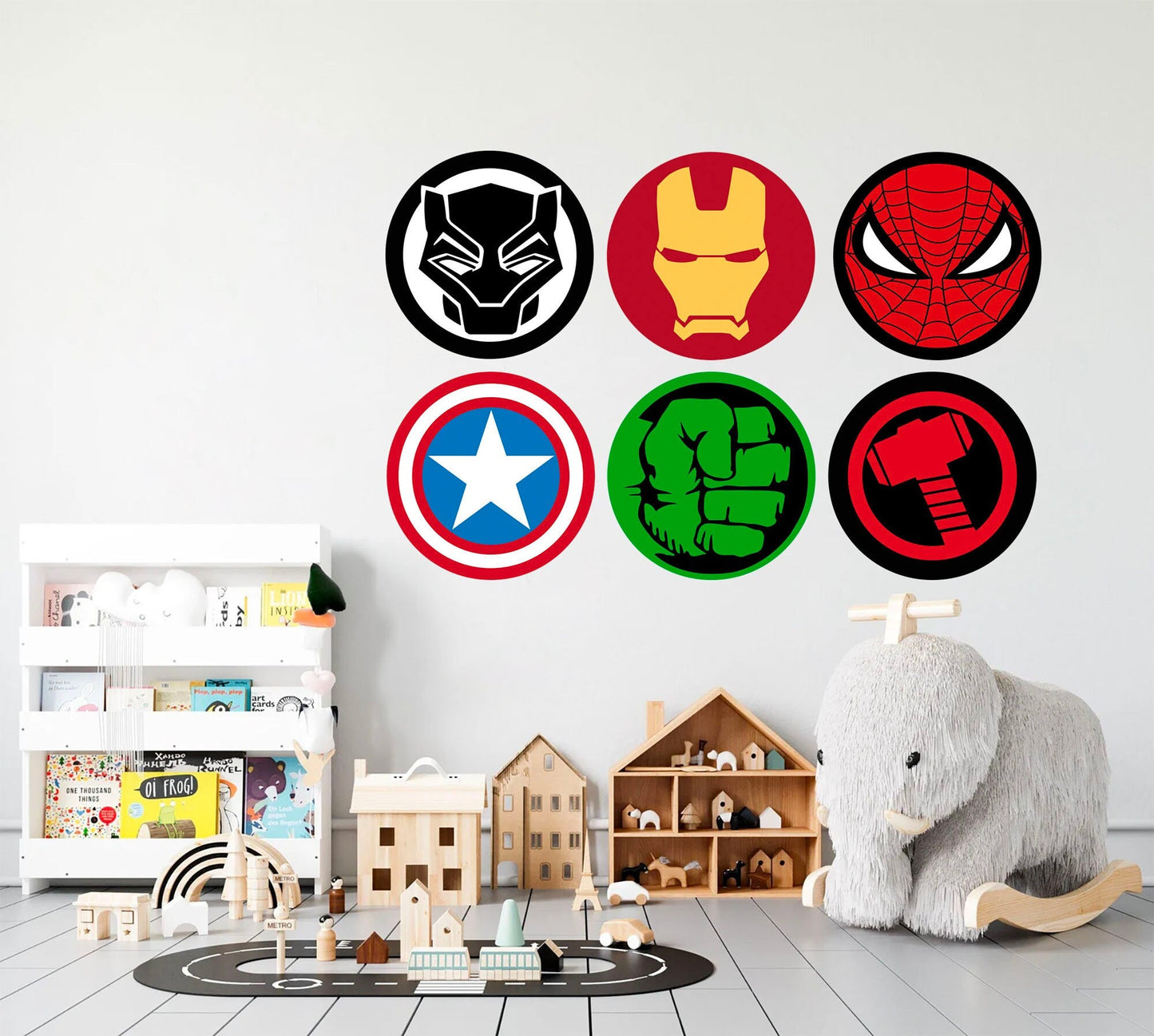 Super heroes Avengers LOGOS Spiderman Ironman Wall Decal - Boy's Room Gift