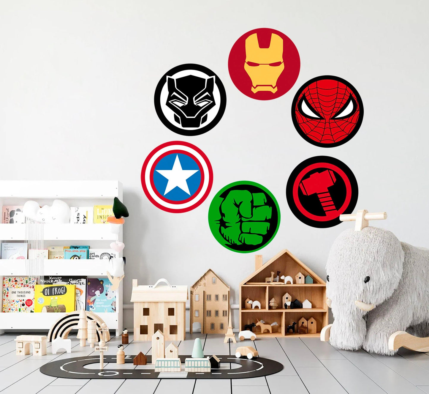 Super heroes Avengers LOGOS Spiderman Ironman Wall Decal - Boy's Room Gift