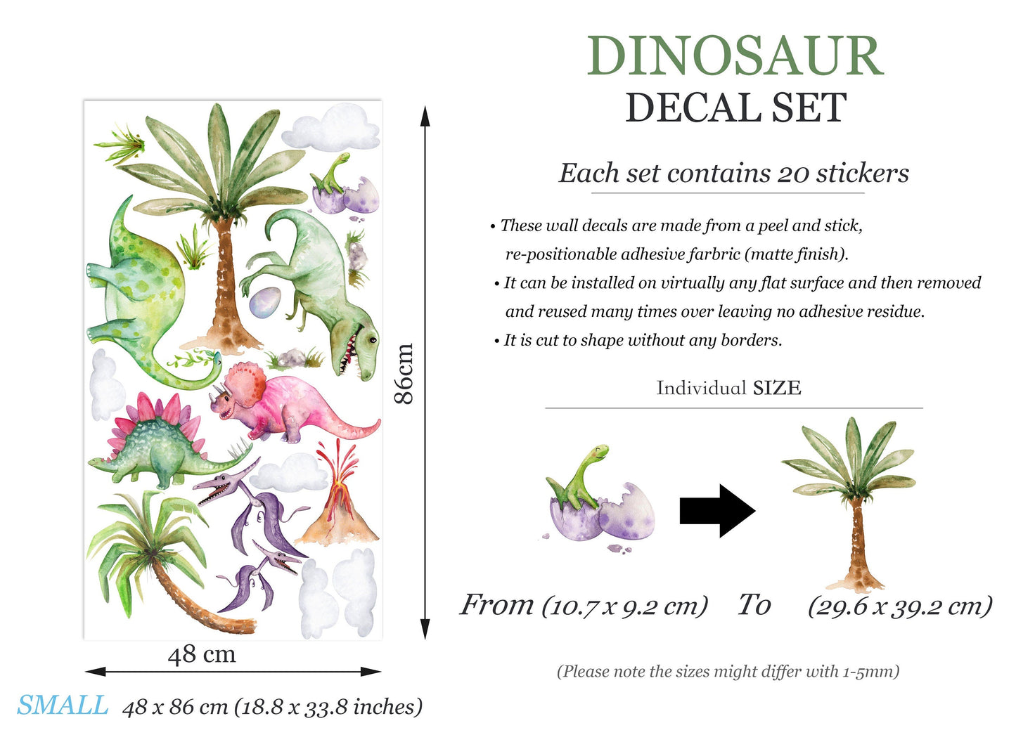 Prehistoric Tyrannosaurus Rex Coconut Tree Dinosaur Paradise Wall Decal - Peel and Stick - BR401