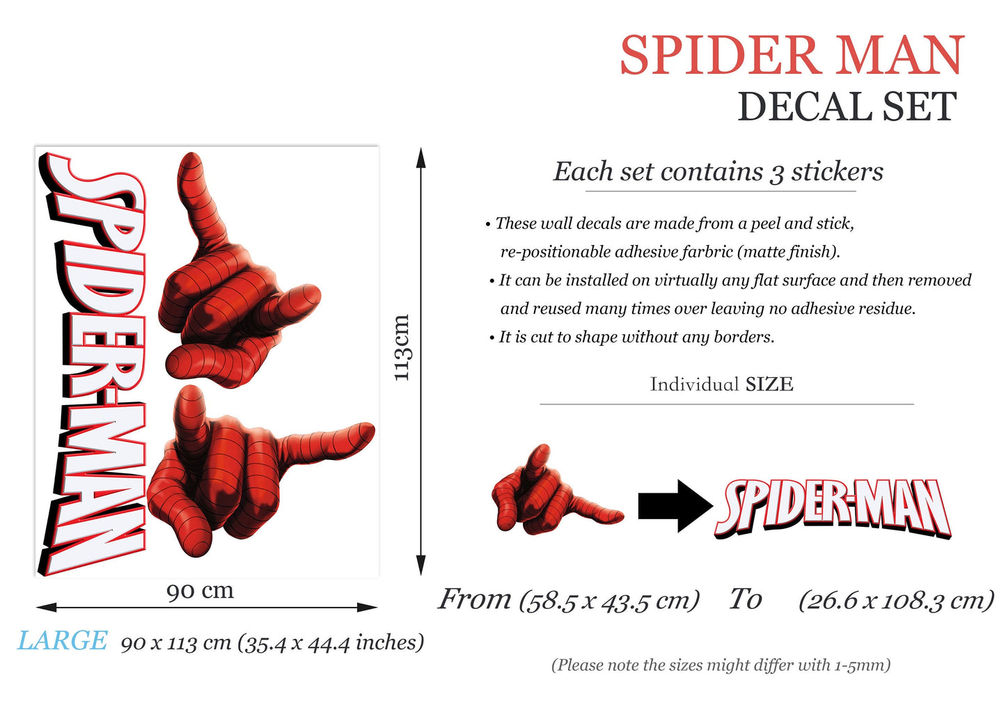 Spider-Man Web-Slinging Hands Wall Decal - Action Hero Decor