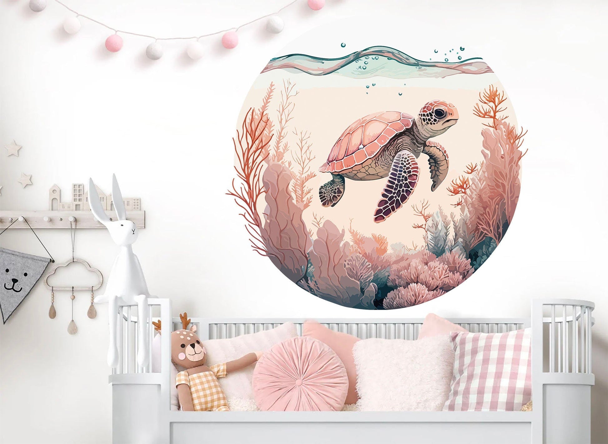 Aquatic World Turtle Wall Decal - Removable Peel and Stick - BR409