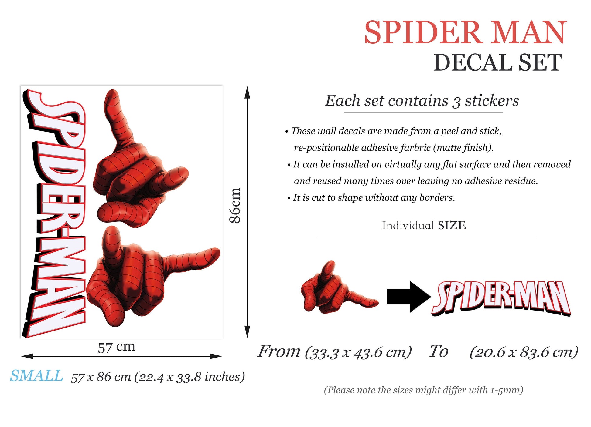 Spider-Man Web-Slinging Hands Wall Decal - Action Hero Decor