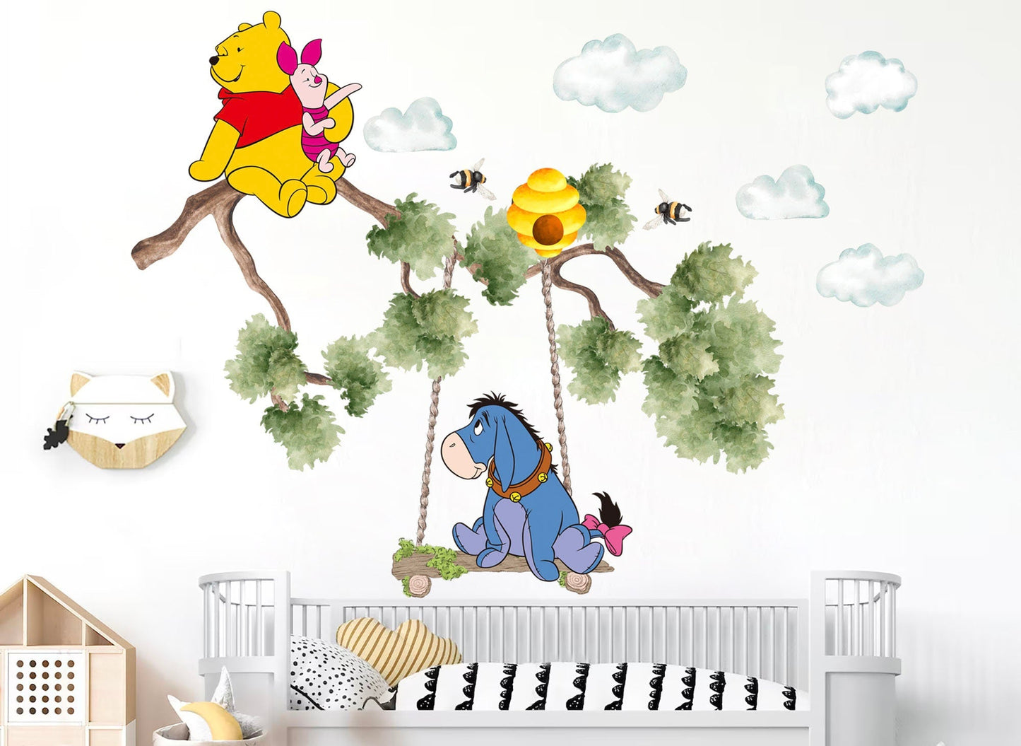 Winnie the Pooh Swing Wall Decal - Girls' Room Decor
