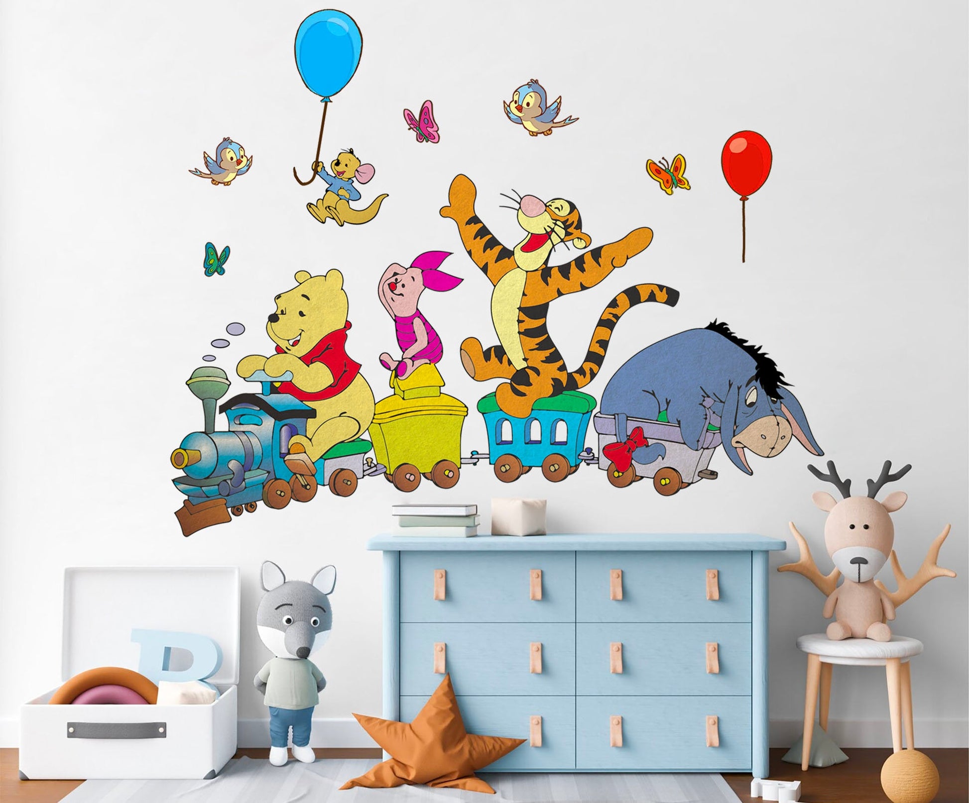 Winnie the Pooh Train Ride Wall Decal - Girls' Room Decor