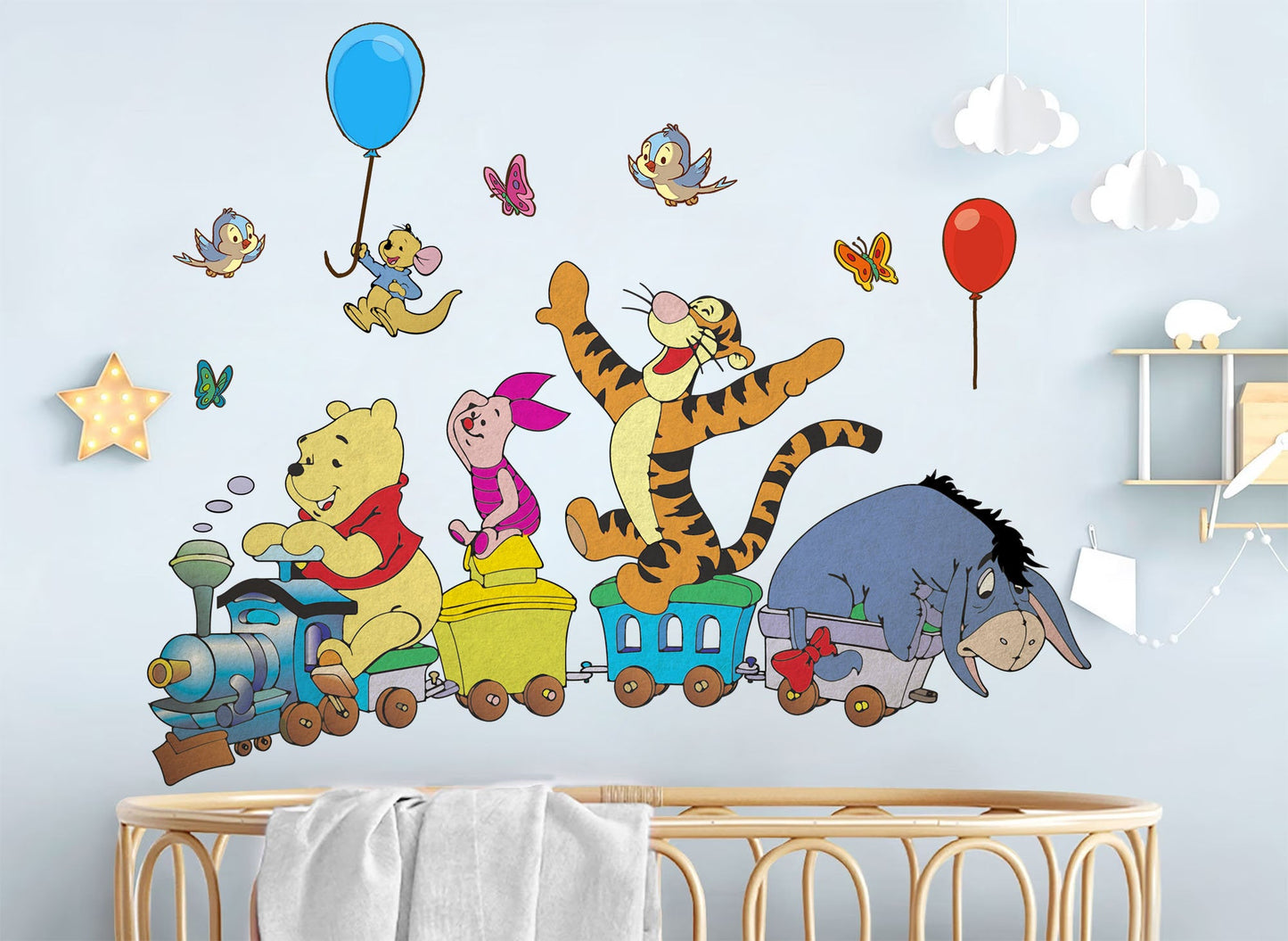 Winnie the Pooh Train Ride Wall Decal - Girls' Room Decor