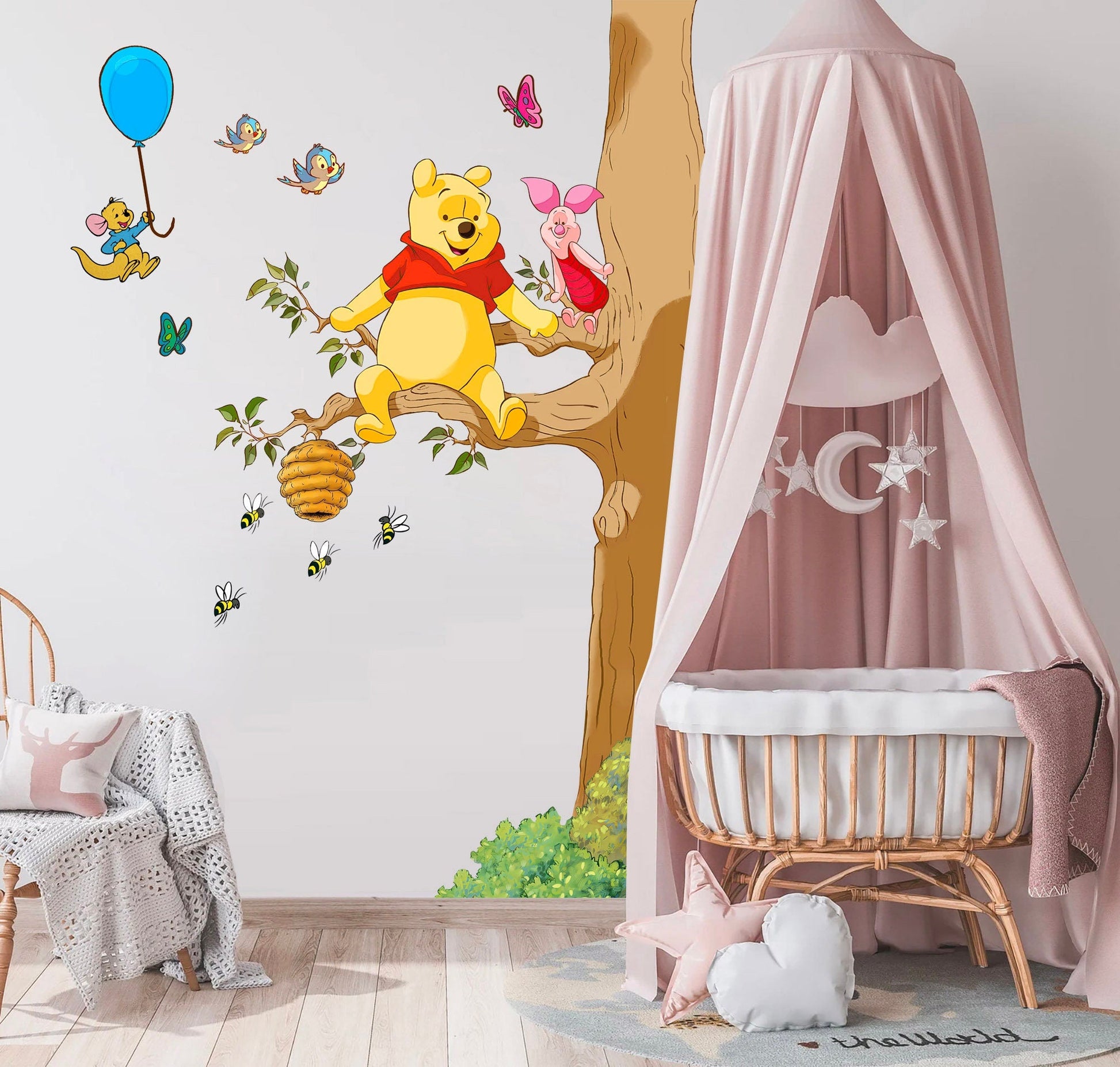 Sweet Winnie and Piglet Wall Decal for Girls' Room