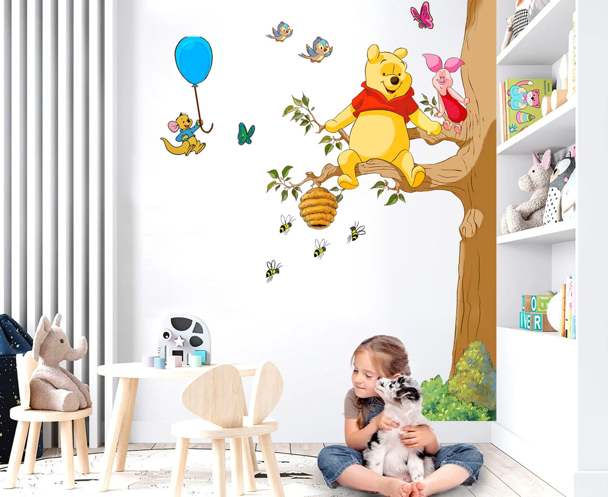 Sweet Winnie and Piglet Wall Decal for Girls' Room