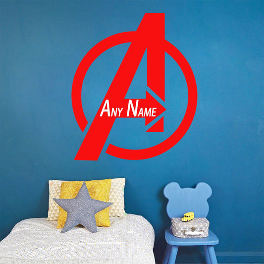 Personalised Name with Avengers LOGO Custom Edition Wall Decal - Boys Room Decoration