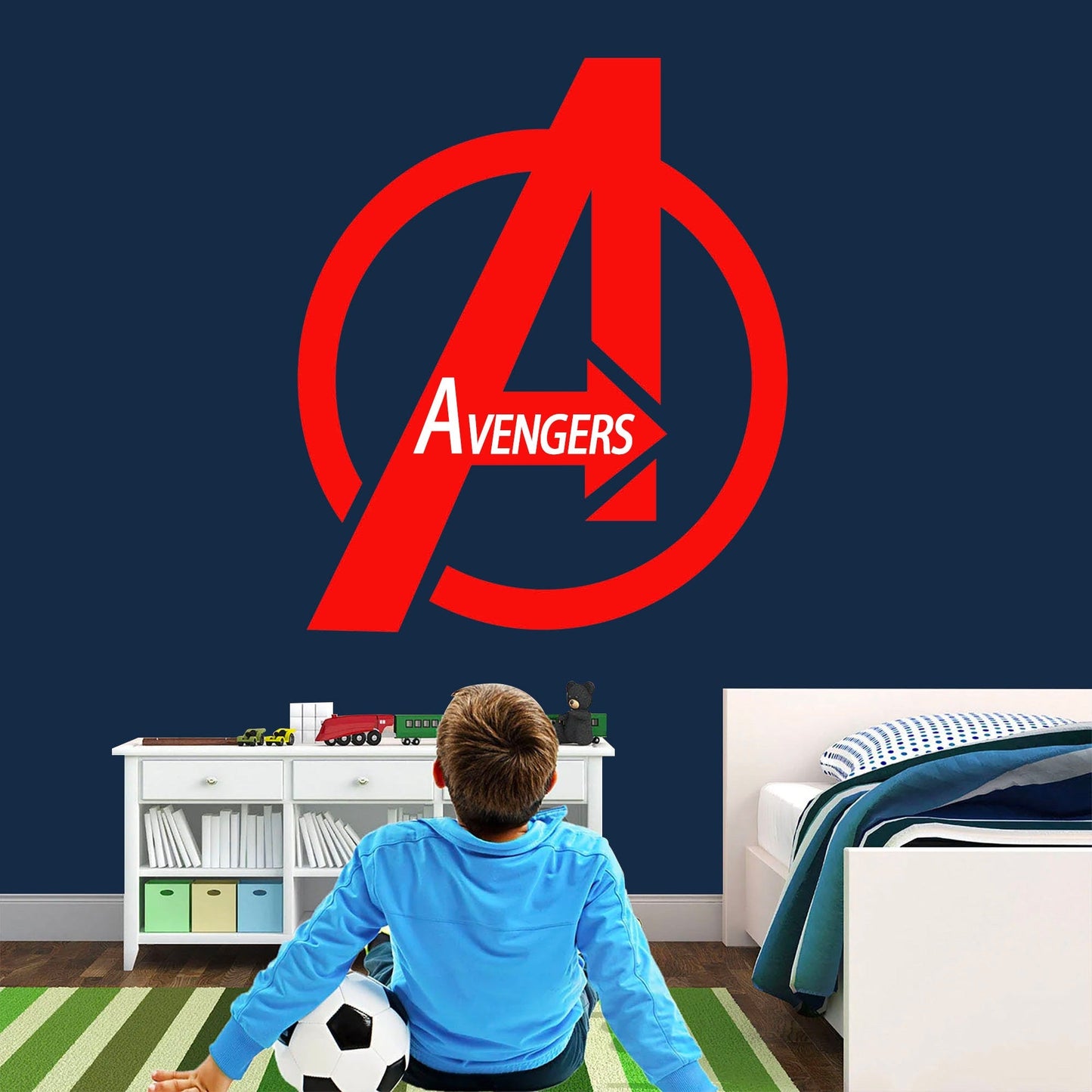 Personalised Name with Avengers LOGO Custom Edition Wall Decal - Boys Room Decoration