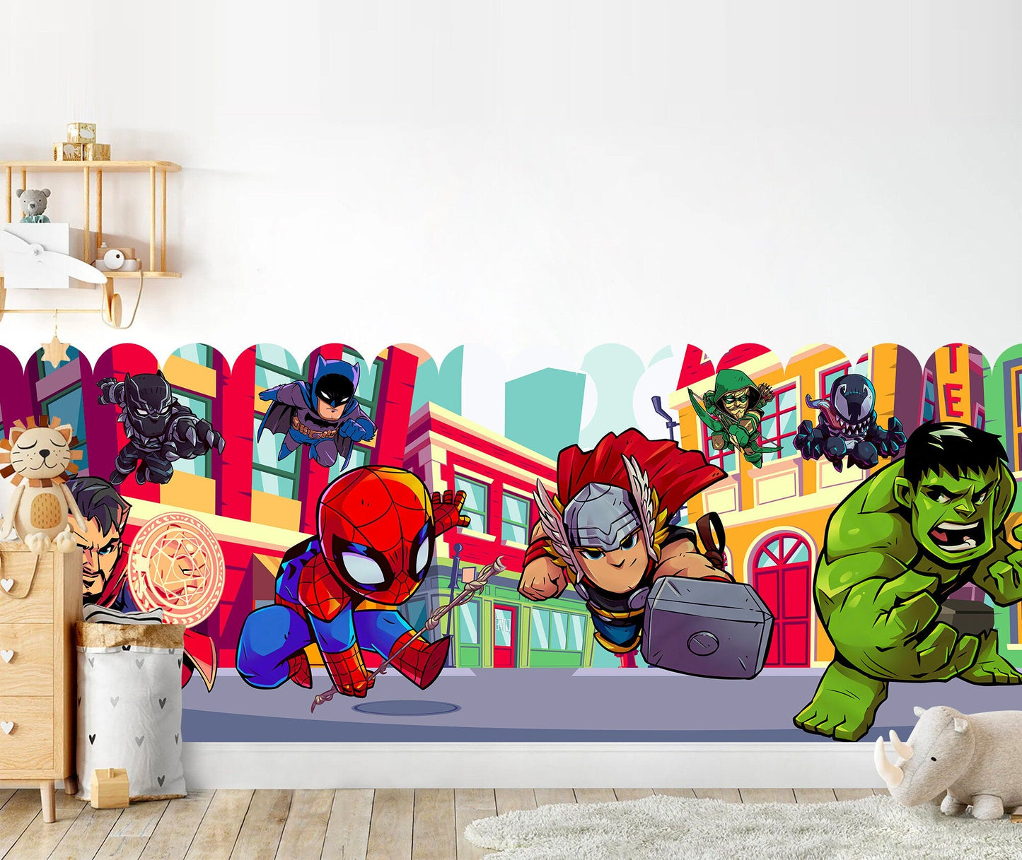 Superhero Mini Wallpaper Hulk Spiderman Iron Man Hulk Captain America Avengers Boy Gift