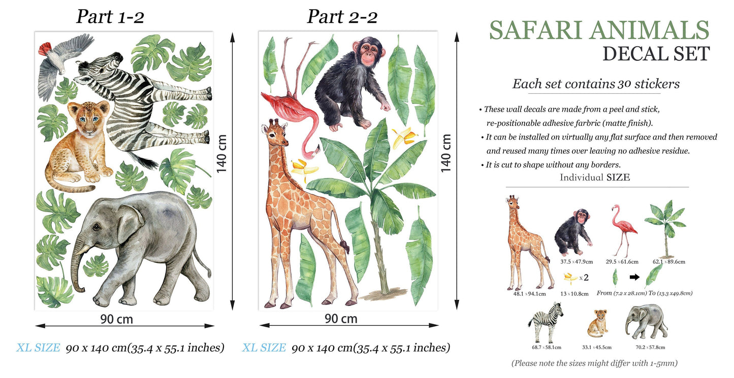 Wildlife Wonders: Vibrant Animal Wall Decals - Embrace the Serengeti at Home! - BR044