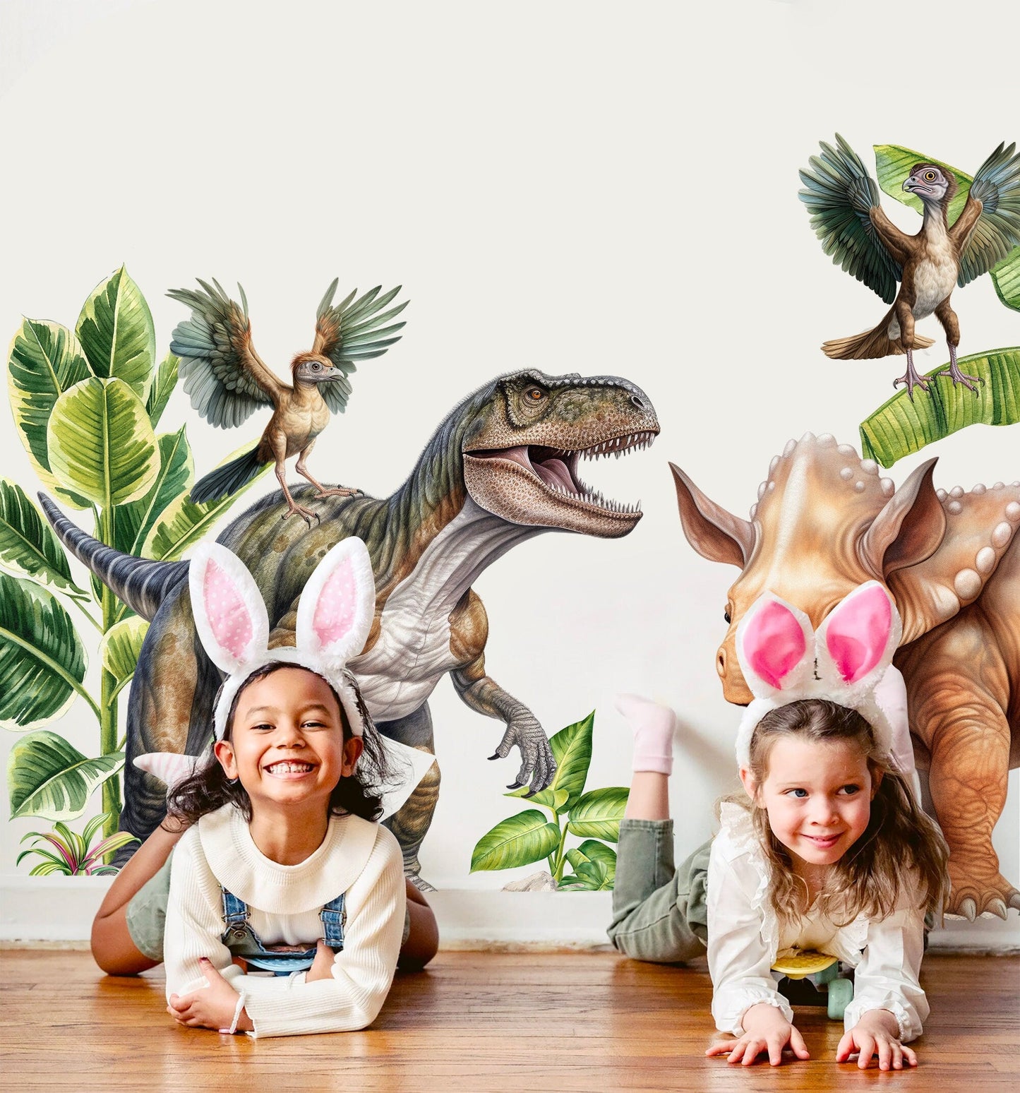 Jurassic Jungle Baby Dinosaur Decal Stickers -Removable Peel and Stick - BR467