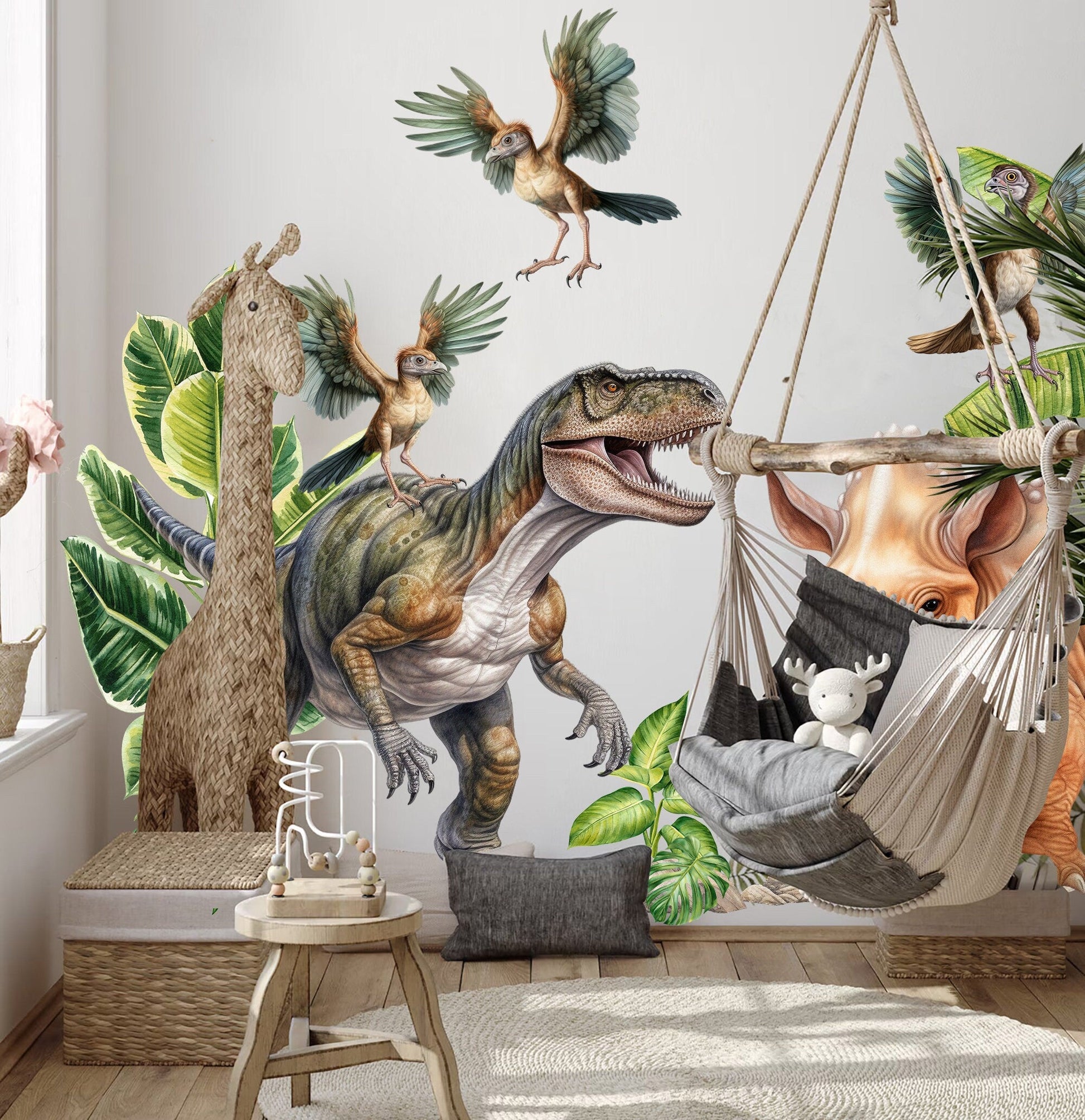 Jurassic Jungle Baby Dinosaur Decal Stickers -Removable Peel and Stick - BR467