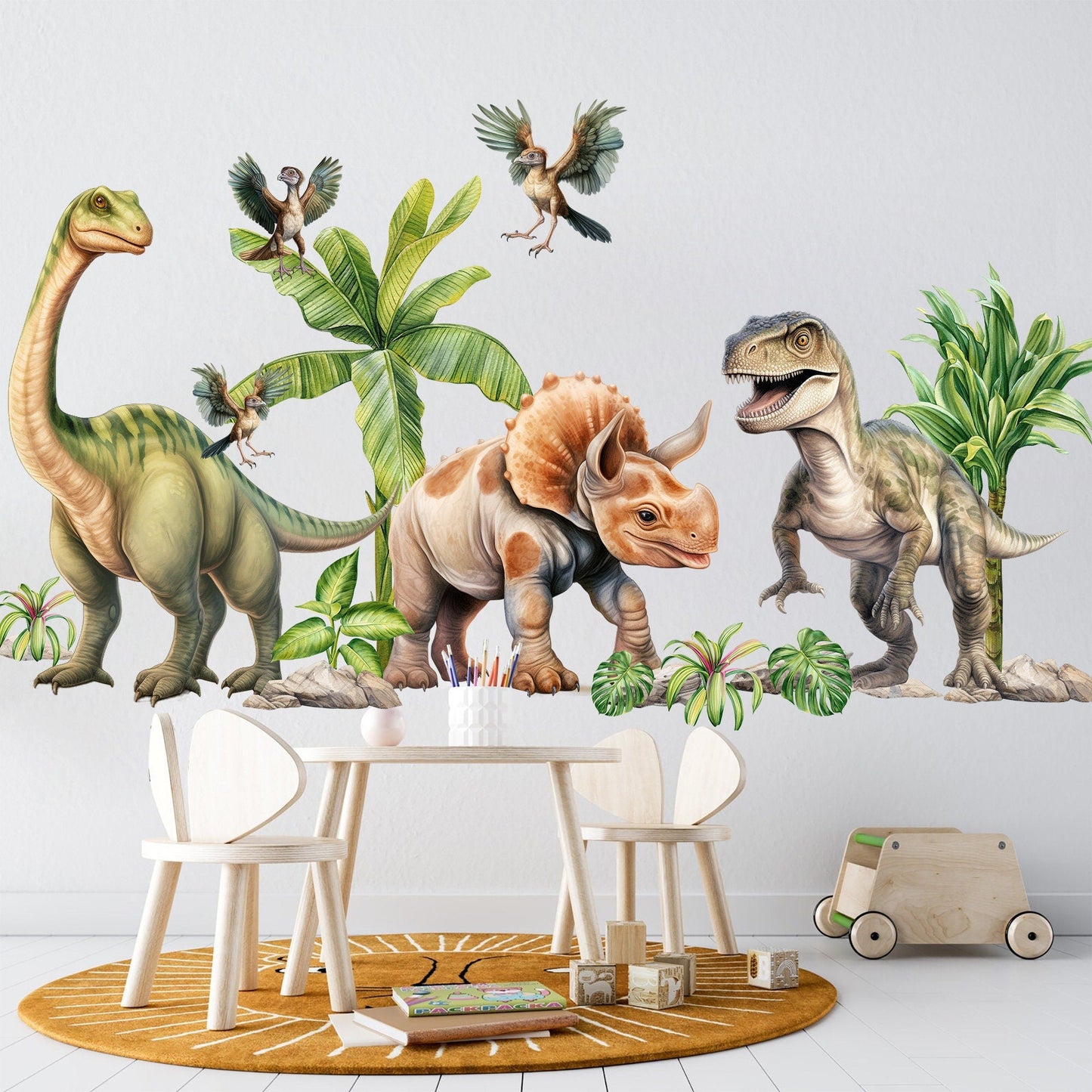 Dinosaur Baby Jungle Decal Stickers for Kids Room Decorate- BR464